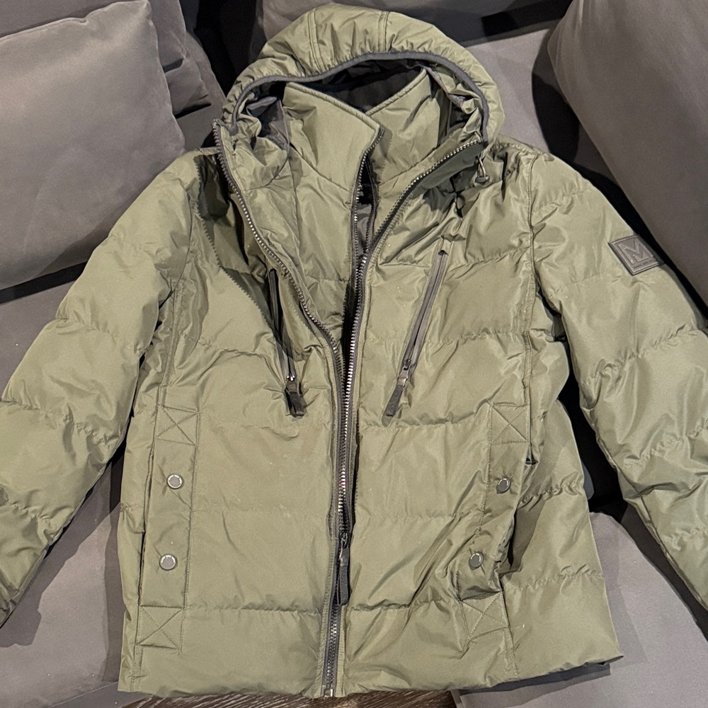 Marc New York Olive Hooded Puffer Jacket